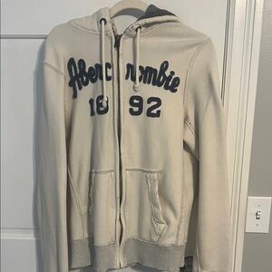 Abercrombie & Fitch Cream Hoodie Jacket